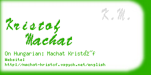 kristof machat business card